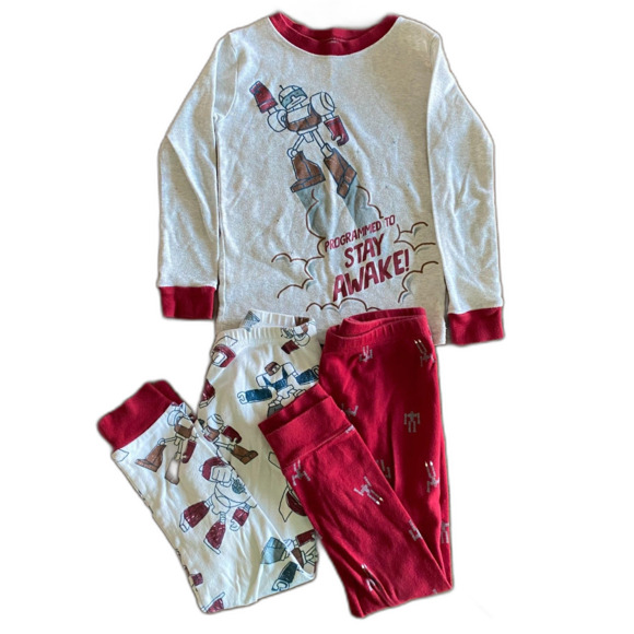 Carter's 3-Piece Robot Pajama Set Boys' 5T - Picture 1 of 13